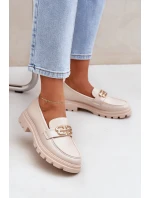 Dámské Mokasíny Se Zlatým Detalem Béžové Trionna