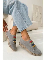 Kožené semišové dámské polobotky Vinceza 95377 Šedé