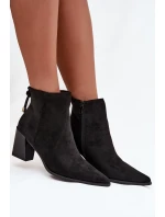 Dámské botky na podpatku s vázáním Halisse – černé
