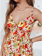 FLOWMISS Maxi šaty EY2629 bílo-žluto-červené - FashionStreet FLOWMISS Maxi šaty EY2629 bílo-žluto-červené - FashionStreet