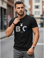 Pánské bavlněné tričko s potiskem černé FashionStreet NX0155R