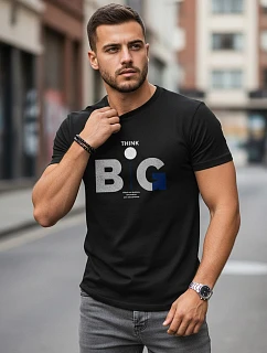 Pánské bavlněné tričko s potiskem černé FashionStreet NX0155R