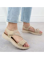 Dámské sandály na platformě pohodlné béžové Unisoft 8875