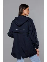 Tmavě modrá tenká dámská bunda s podšívkou (B8119-3)
