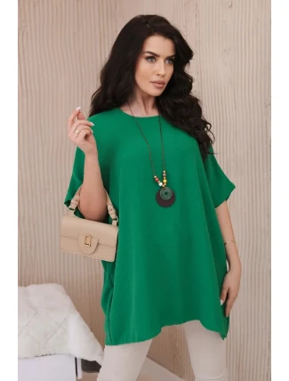 Oversized halenka s přívěskem zelená