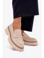 Dámské Mokasíny Na Platformě A Plochém Podpatku Big Star NN274050 Béžové