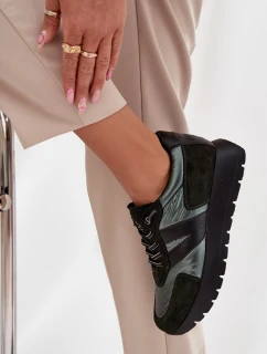 Dámské tenisky na platformě Vinceza – tmavě zelené