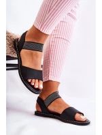 Klasický kožené sandály s cvočky Černá Shelly Klasický kožené sandály s cvočky Černá Shelly