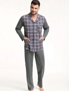 Pánské rozepínané pyžamo Luna 797 3XL-4XL