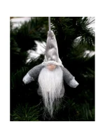 DEKORATIVNÍ PŘÍVĚSEK SANTA S ÚCHYTY 11CM ŠEDÝ