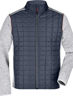 Daiber JN 742 Pánská pletená hybridní bunda 02.0742 light melange/anthracite melange