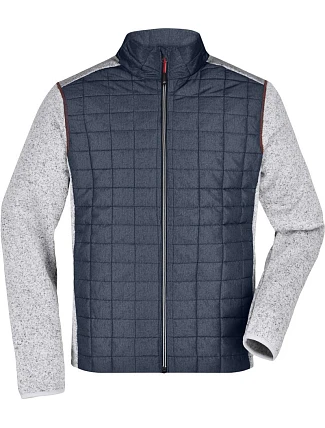 Daiber JN 742 Pánská pletená hybridní bunda 02.0742 light melange/anthracite melange