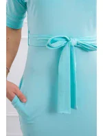 Šaty s křídly na ramenou mátové