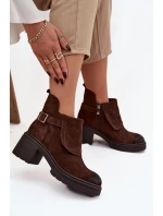 Kozačky z přírodního semiše zateplené Zazoo 1156 čokoládové Kozačky z přírodního semiše zateplené Zazoo 1156 čokoládové