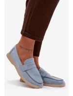 Dámské mokasyny z eko semiše modré Renelia