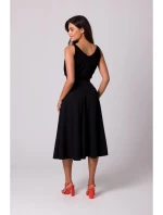 B265 Sukně s vysokým pasem - černá