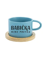BABIČKA MIMO PROVOZ - modrý hrníček makronka 200 ml