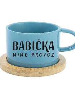 BABIČKA MIMO PROVOZ - modrý hrníček makronka 200 ml
