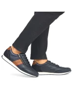 Pánské pohodlné kožené polobotky Rieker v tmavě modré barvě 11927-14