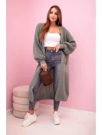 Svetr dlouhý kardigan tmavá máta Svetr dlouhý kardigan tmavá máta