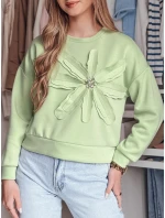 Dámská oversize mikina s květinami PETITKA mint FashionStreet BY1389