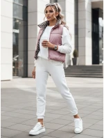 Dámská přechodná krátká prošívaná dvoucestná růžová vesta LEOVELLA FashionStreet TY5492 Dámská přechodná krátká prošívaná dvoucestná růžová vesta LEOVELLA FashionStreet TY5492