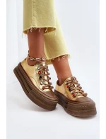 Dámské tenisky na platformě GOE NN2N4055 Zlaté Dámské tenisky na platformě GOE NN2N4055 Zlaté