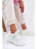 Dámské Sportovní Boty Sneakers Na Tlusté Podešvi Bílé Prononice
