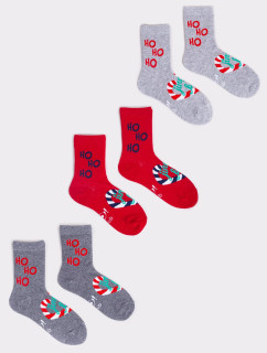 Yoclub Vánoční ponožky 3-pack SKA-X046U-AA00 Vícebarevné