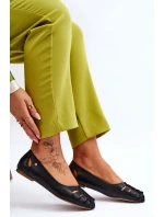 Pohodlné kožené dámské baleríny Černe Luka