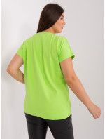 Světle zelená dámská bavlněná halenka větší velikosti