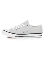 Trendy šedo-stříbrné  tenisky dámské bez podpatku