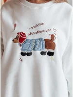 Dámská oversize mikina s výšivkou DOGSWEETY bílá FashionStreet BY1478