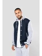 Kariban K 4003 Unisex bunda s kapucí "Teddy" 20.4003 navy/oxford grey/white