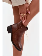 Tepelé dámské kotníčkové boty na klínku hnědé Delmira Tepelé dámské kotníčkové boty na klínku hnědé Delmira