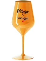 MILUJU & VÍNUJU - oranžová nerozbitná sklenice na víno 470 ml MILUJU & VÍNUJU - oranžová nerozbitná sklenice na víno 470 ml