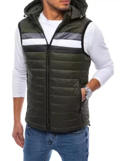 Pánská prošívaná zelená vesta FashionStreet TX4034