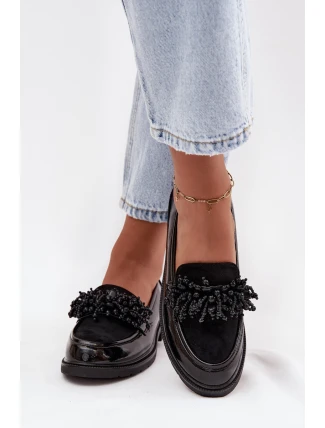 Dámské lakované mokasyny S.Barski HY52-369B Černé