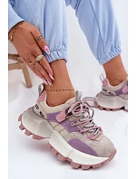 Kožené semišové dámské tenisky GOE TT2N4026 fialové