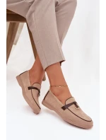 Dámské mokasíny (loafersy) z eko semiše Darwen – béžové