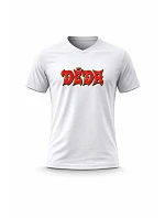 Pánské bavlněné tričko s potiskem - DĚDA (ROCK) - bílé