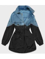 Světle modro-černá volná džínová bunda  (B9791-5001) - Goodlooking