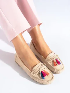 Trendy hnědé dámské mokasíny bez podpatku