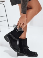 Dámské černé semišové boty FashionStreet ZY1032