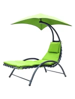 Lehátko se slunečníkem BERGAMO 200x125x180CM limetkově zelené