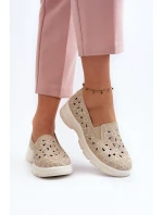 Dámské bebíčkové boty v béžové barvě Emilei