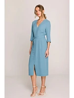 Šaty S396 zavazovací tyrkysově modré - Stylove