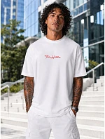 Pánské bavlněné tričko oversize s potiskem bílé FashionStreet NX4001R Pánské bavlněné tričko oversize s potiskem bílé FashionStreet NX4001R