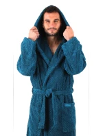 pánský župan Athena s kapucí Petrolejová