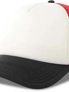Atlantis Headwear Rapper-S 5 panelová Trucker kšiltovka 33.0262 white/red/black